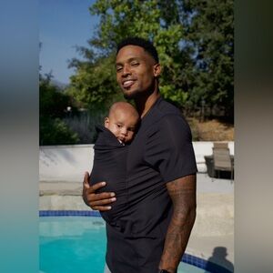 Lalabu Short-Sleeve Dad Shirt Black Medium Newborn Baby Pouch Babywearing Top